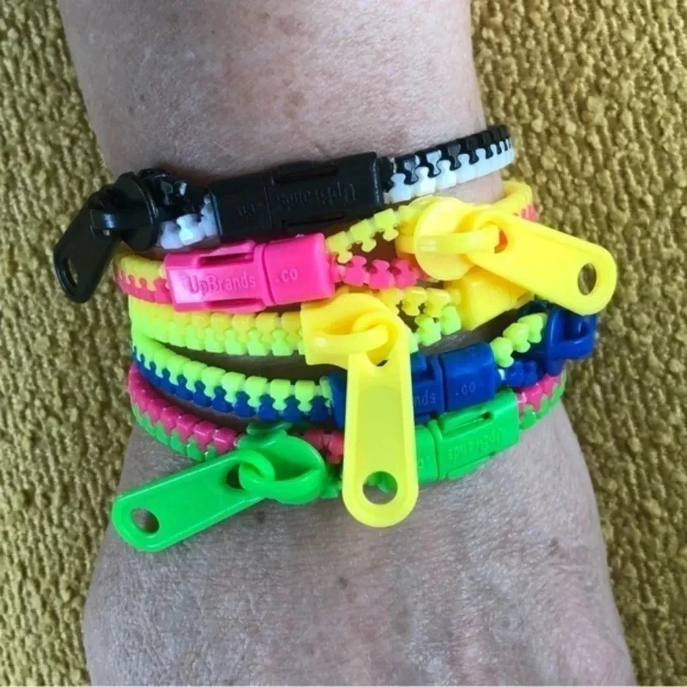 3 for $25/ 5 Pack Fun Sensory Fidget Toy Functional Zip Neon Bracelets Teen